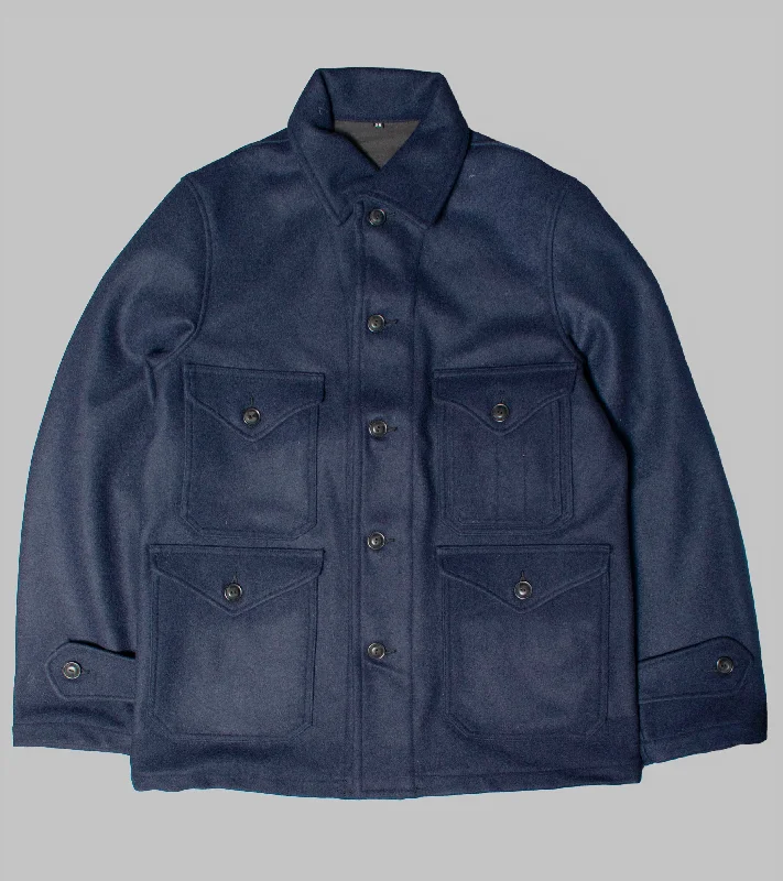 Bryceland's Hunting Jacket Navy Kersey Wool