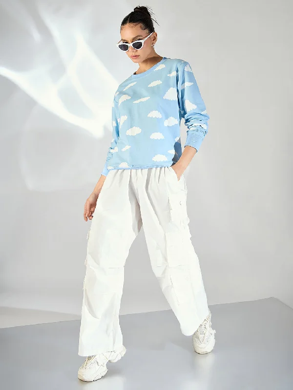 Cloud Printed Cotton Sweatshirt