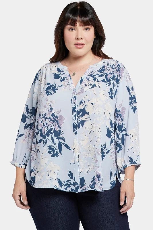 Pintuck Blouse In Plus Size - Valley Faire