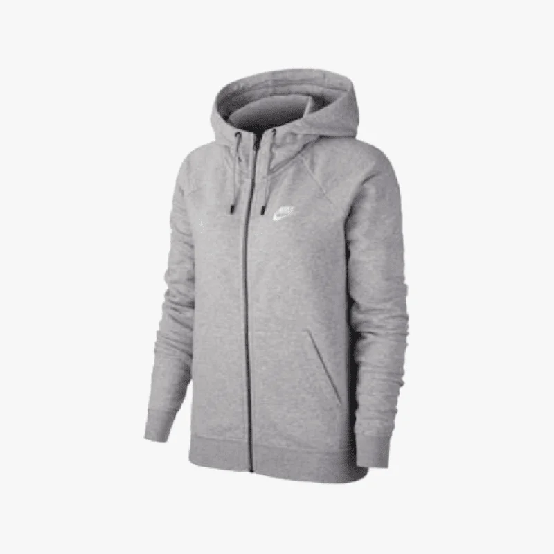 Nike Womens Essential Full Zip Hoodie Grey Mel