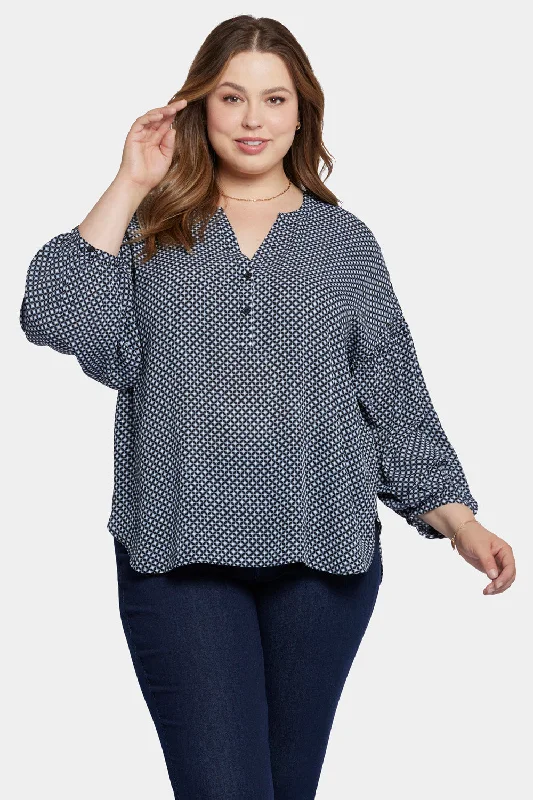 Paulina Peasant Blouse In Plus Size - Diamond Peak