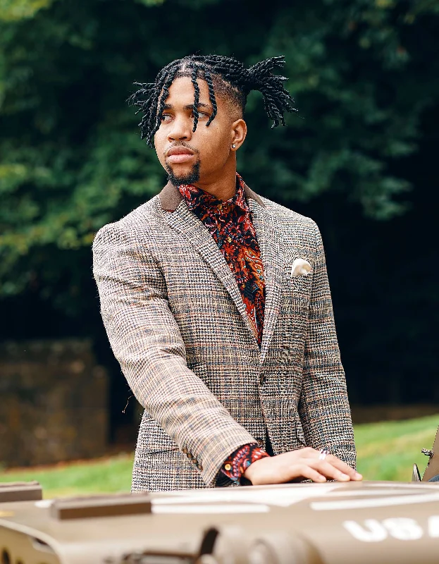 Brown Check Tweed Jacket