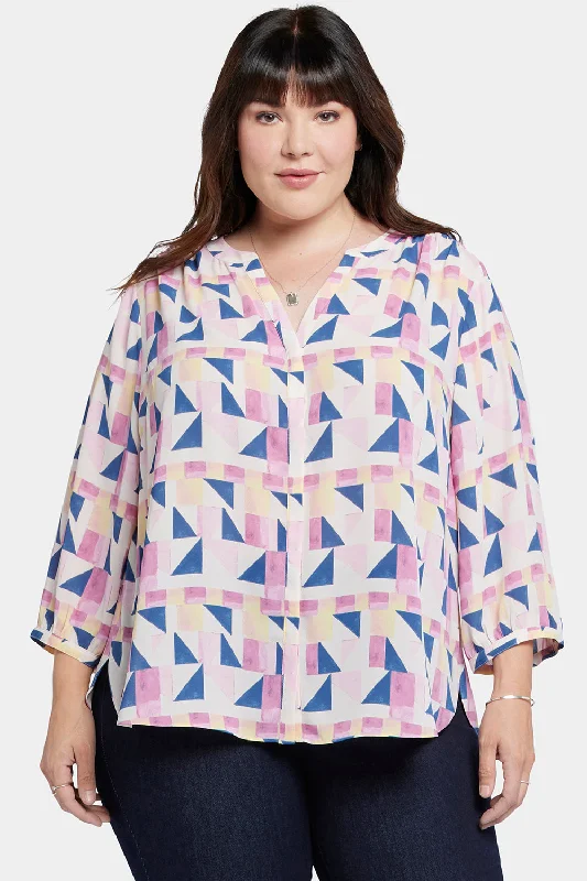 Pintuck Blouse In Plus Size - Marquette