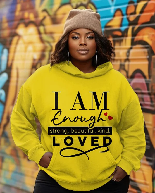 I Am Enough Beautiful, Kind, Loved Long-sleeved Hoodie