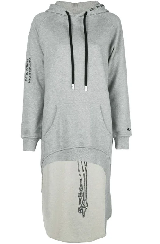 PARDON EXTENDED HOODIE HEATHER GREY