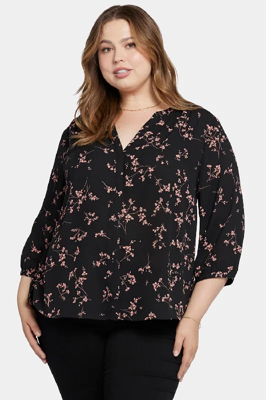 Pintuck Blouse In Plus Size - Cynthiana