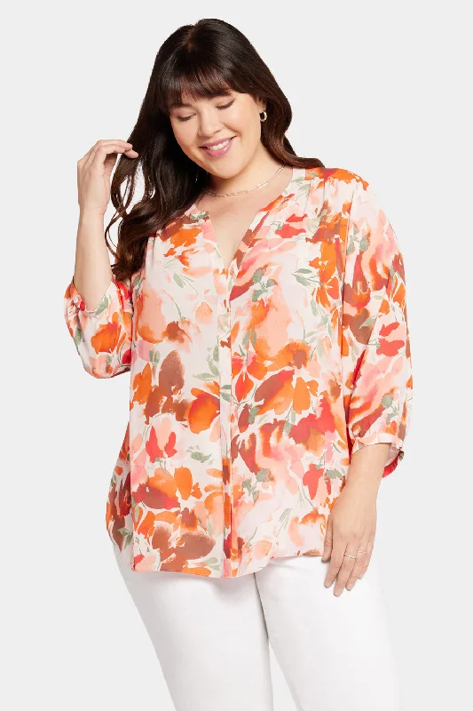 Pintuck Blouse In Plus Size - Utopia