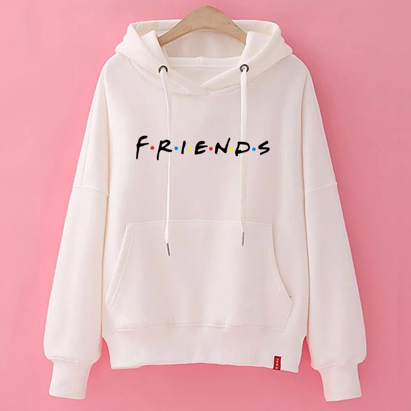 women white hoody ladies friends hoodies woman printed cotton sweatshirts pullover kpop korean style vintage hoody