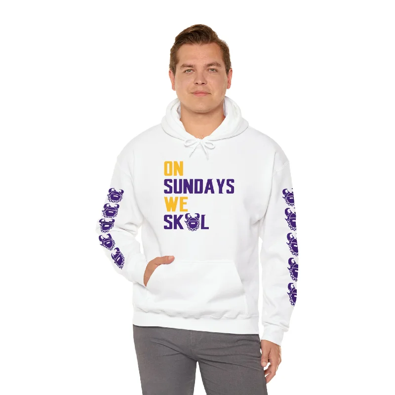 Unisex Heavy Blend™ Hooded Sweatshirt - On Sundays + Game Day Helmet (Sleeves)