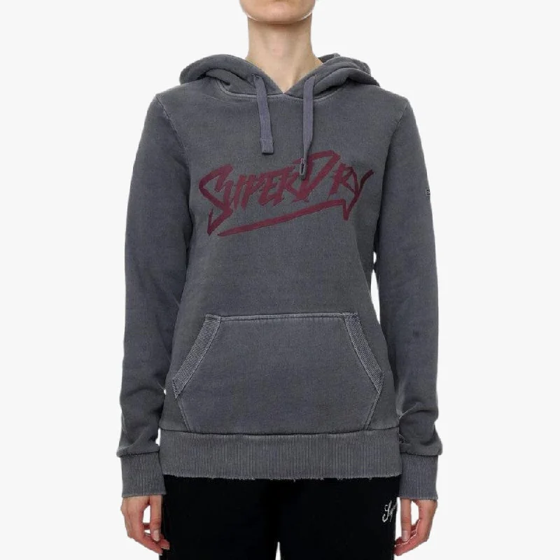 Superdry Womens Vintage Indie Mark Hoodie Jet Black