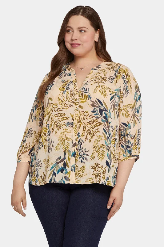 Pintuck Blouse In Plus Size - Elm Hill