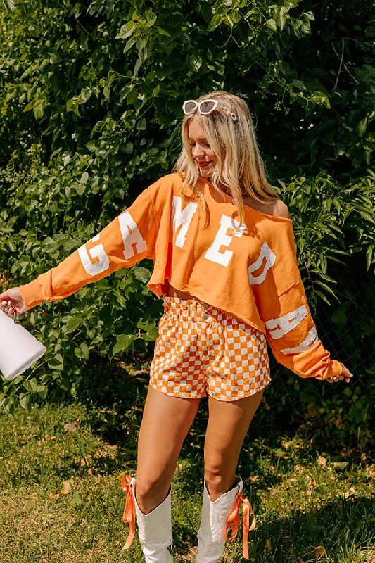 Game Day Crop Sweatshirt in Orange