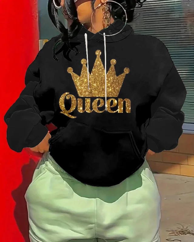 Golden Crown Women Long-sleeved Hoodie