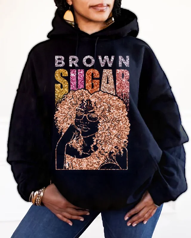 Brown Sugar Melanin Latina Woman Curly Hair Hoodie