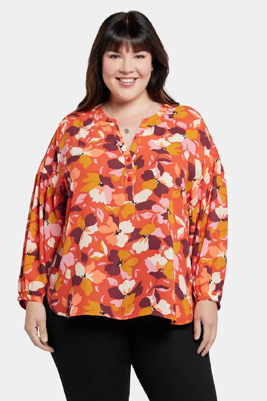 Paulina Peasant Blouse In Plus Size - Gingervale