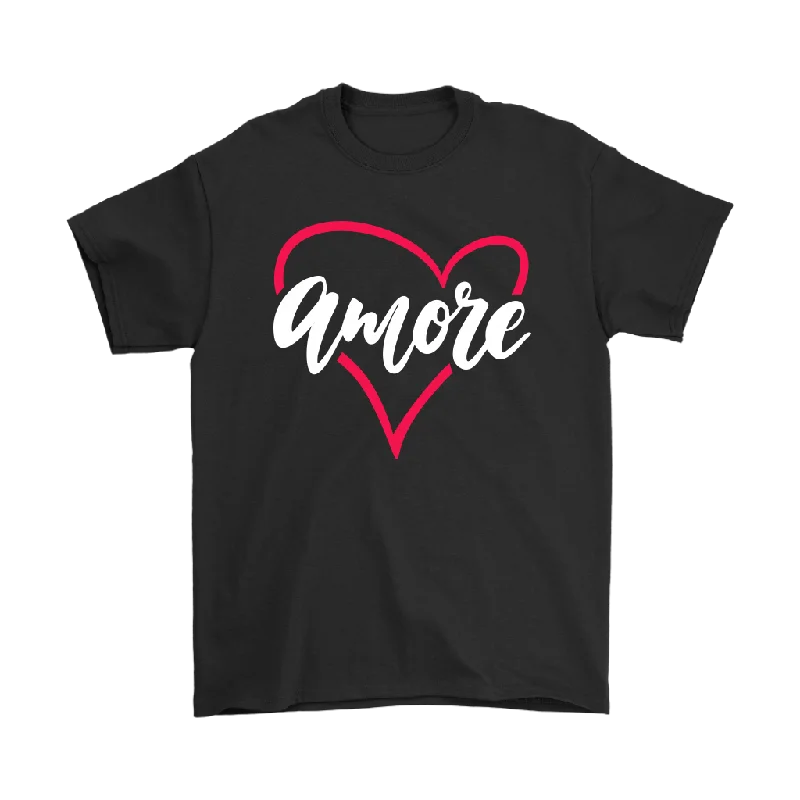 AMORE with Heart Short Sleeve Men's, Unisex & Women's T-Shirt