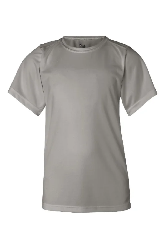 Badger Youth B-Core Moisture Wicking Short Sleeve Crewneck T-Shirt - Silver Grey