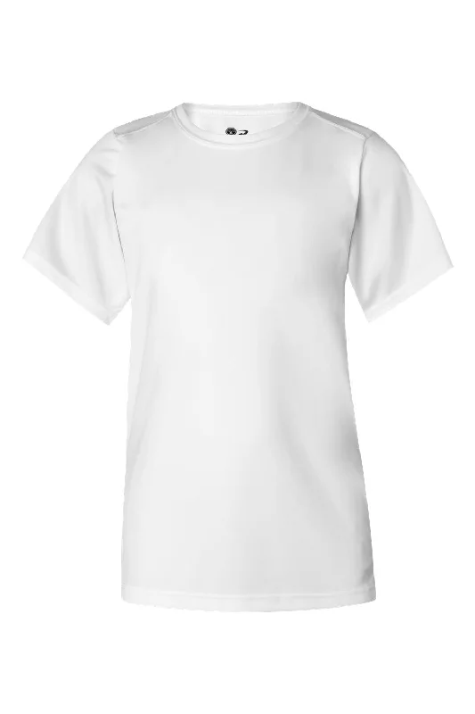 Badger Youth B-Core Moisture Wicking Short Sleeve Crewneck T-Shirt - White