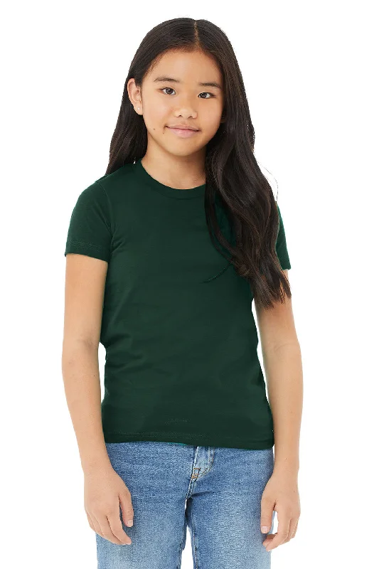 Bella + Canvas Youth Jersey Short Sleeve Crewneck T-Shirt - Forest Green