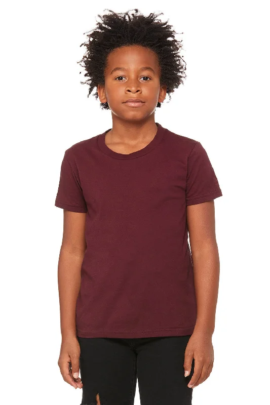 Bella + Canvas Youth Jersey Short Sleeve Crewneck T-Shirt - Maroon