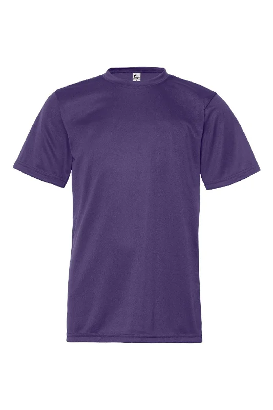 C2 Sport Youth Performance Moisture Wicking Short Sleeve Crewneck T-Shirt - Purple