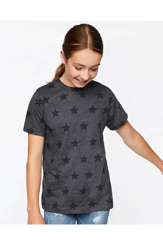 Code Five Youth Star Print Short Sleeve Crewneck T-Shirt - Smoke Grey