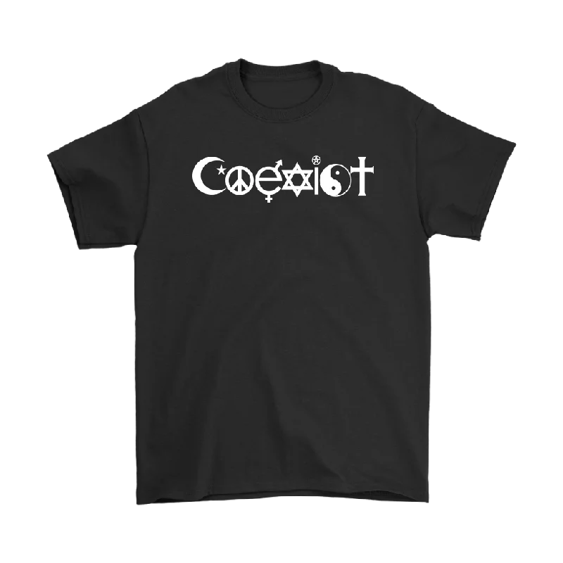 COEXIST Short Sleeve Unisex T-Shirt. peace and love