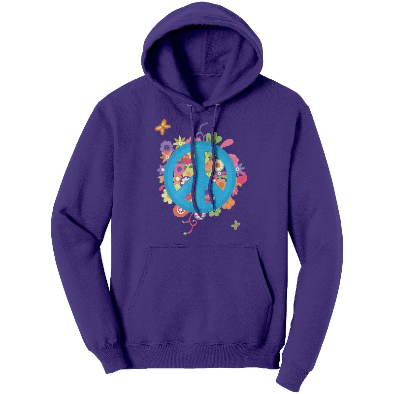 Colorful PEACE Sign HOODIE Port & Co Sweatshirt