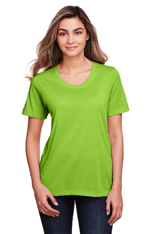 Core 365 Womens Fusion ChromaSoft Performance Moisture Wicking Short Sleeve Scoop Neck T-Shirt - Acid Green