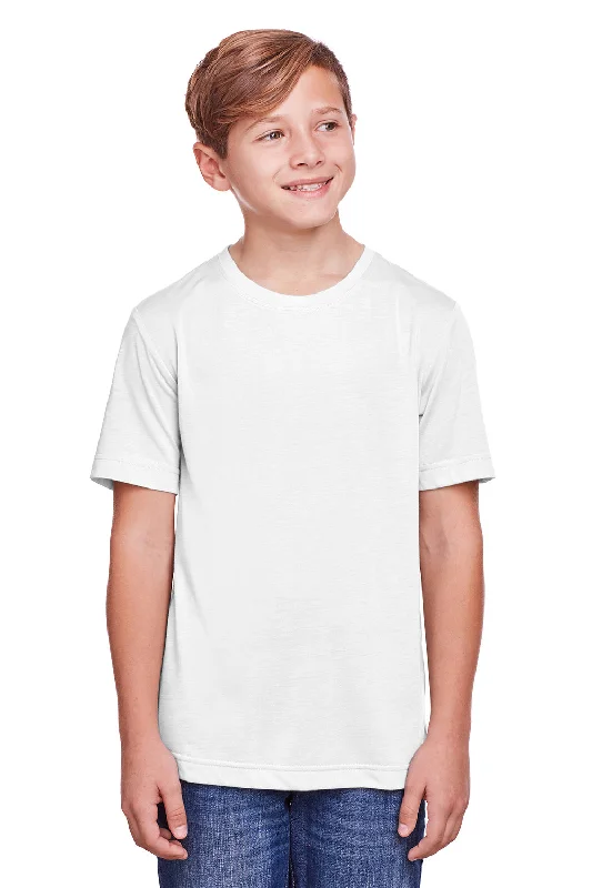 Core 365 Youth Fusion ChromaSoft Performance Moisture Wicking Short Sleeve Crewneck T-Shirt - White