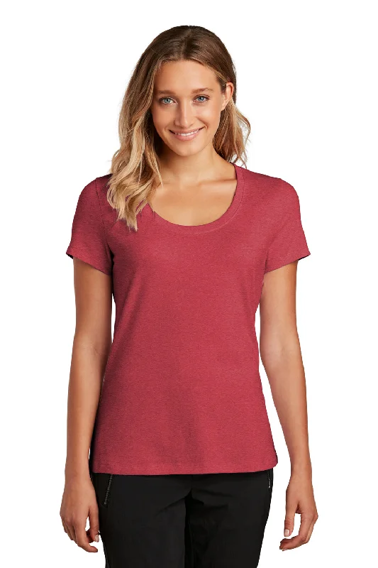 District Womens Flex Short Sleeve Scoop Neck T-Shirt - Heather Red