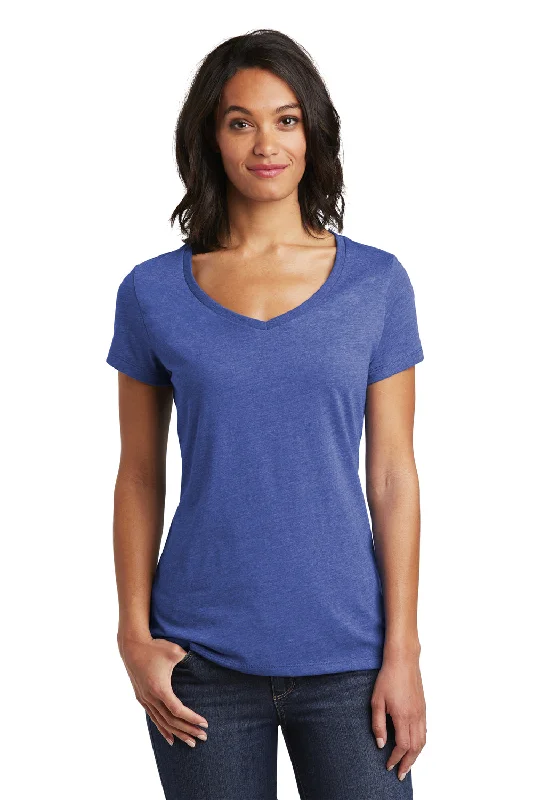 District Womens Very Important Short Sleeve V-Neck T-Shirt - Royal Blue Frost - Closeout