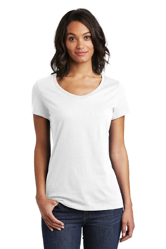 District Womens Very Important Short Sleeve V-Neck T-Shirt - White