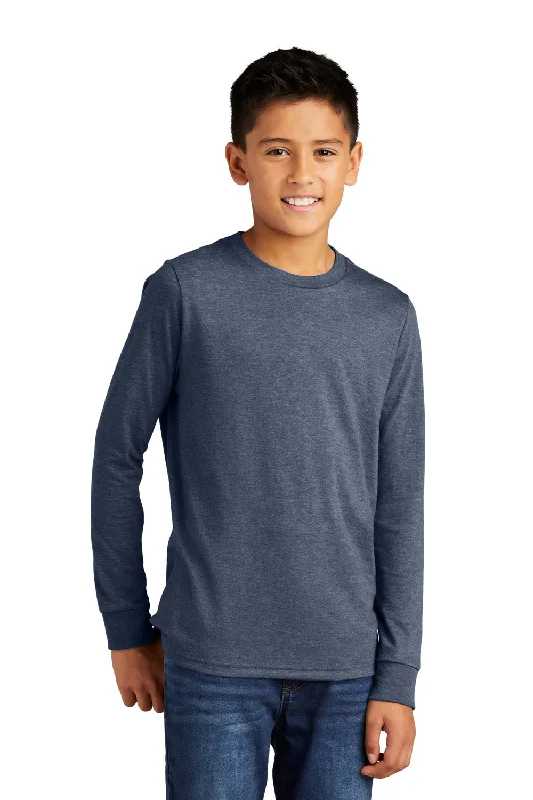 District Youth Perfect Tri Long Sleeve Crewneck T-Shirt - Navy Blue Frost