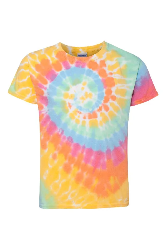 Dyenomite Youth Spiral Tie Dyed Short Sleeve Crewneck T-Shirt - Aerial Spiral