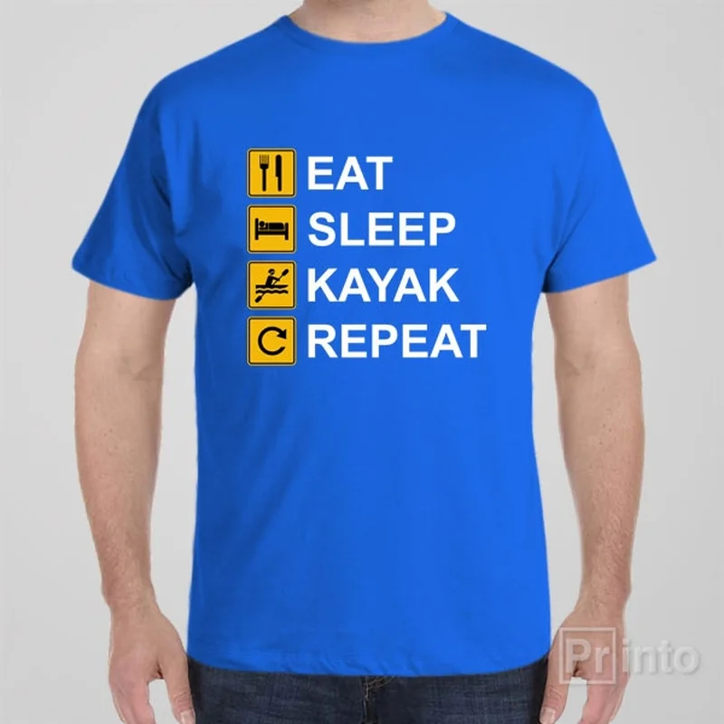 Eat Sleep Kayak Repeat - T-shirt