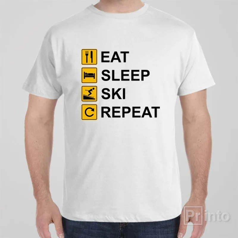 Eat Sleep Ski Repeat - T-shirt