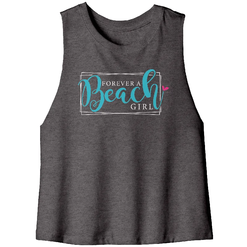 Forever a Beach Girl Women's Racerback Crop Tank Top