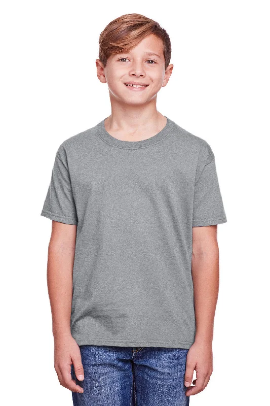 Fruit Of The Loom Youth Iconic Short Sleeve Crewneck T-Shirt - Heather Grey