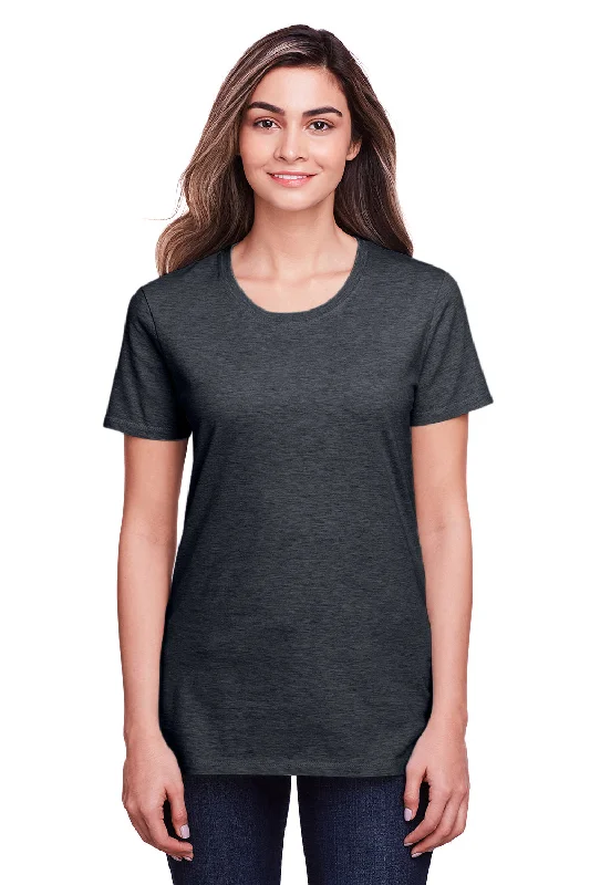 Fruit Of The Loom Womens Iconic Short Sleeve Crewneck T-Shirt - Heather Black Ink