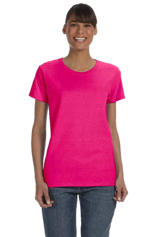 Gildan Womens Short Sleeve Crewneck T-Shirt - Heliconia Pink