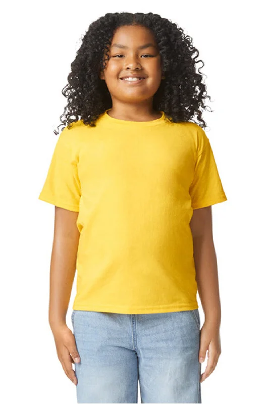 Gildan Youth Softstyle CVC Short Sleeve Crewneck T-Shirt - Daisy Yellow Mist