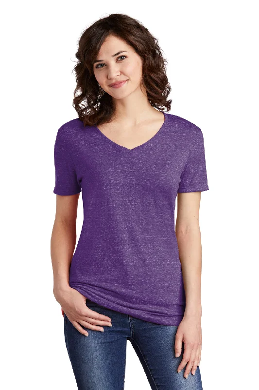 Jerzees Womens Vintage Snow Short Sleeve V-Neck T-Shirt - Purple