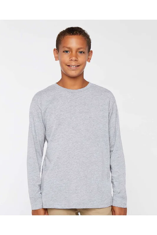 LAT Youth Fine Jersey Long Sleeve Crewneck T-Shirt - Heather Grey