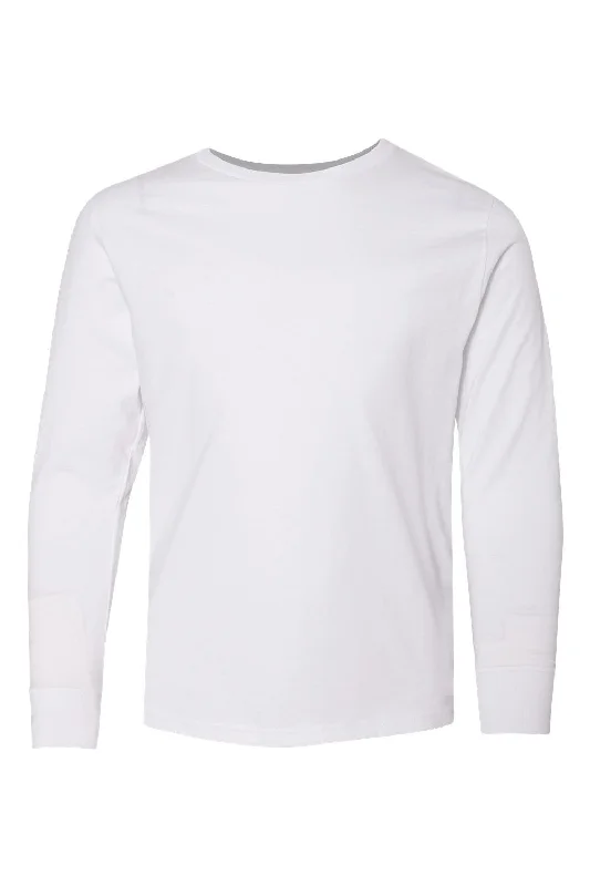 LAT Youth Fine Jersey Long Sleeve Crewneck T-Shirt - White