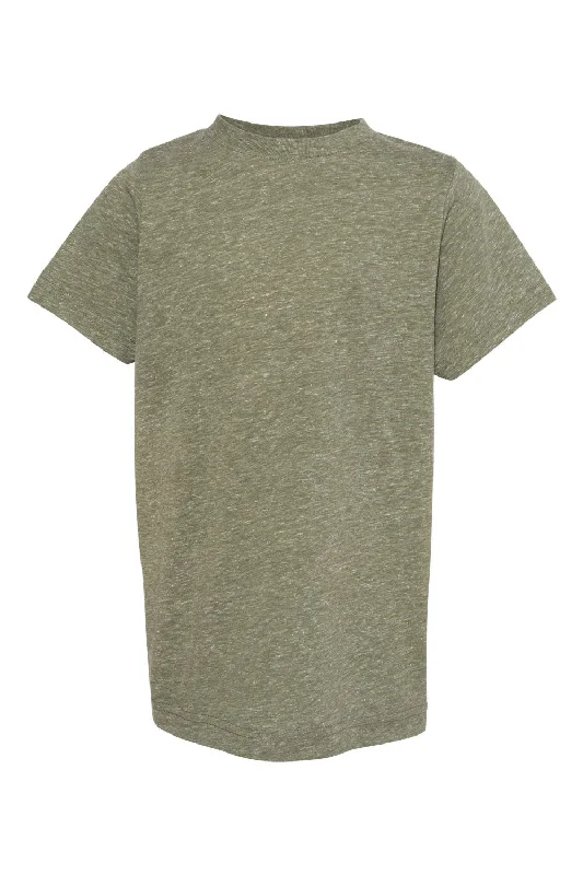 LAT Youth Harborside Melange Short Sleeve Crewneck T-Shirt - Military Green