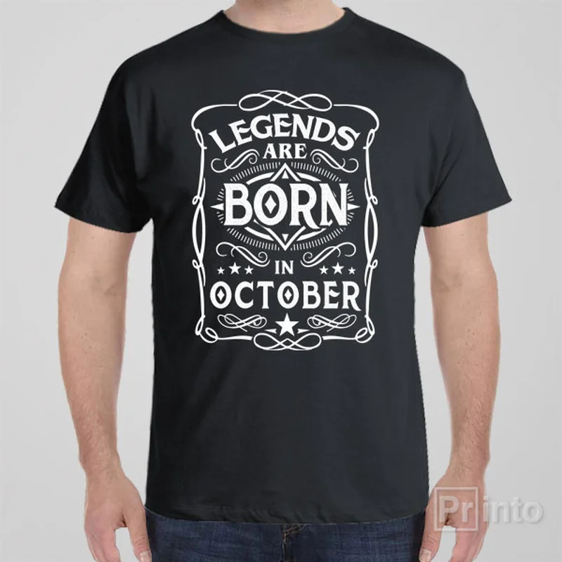 Legends are born in October - T-shirt