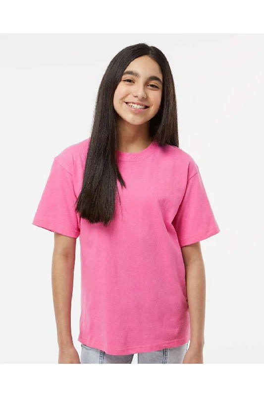 M&O Youth Gold Soft Touch Short Sleeve Crewneck T-Shirt - Azalea Pink