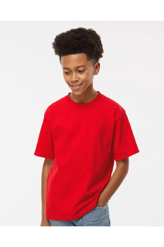 M&O Youth Gold Soft Touch Short Sleeve Crewneck T-Shirt - Deep Red