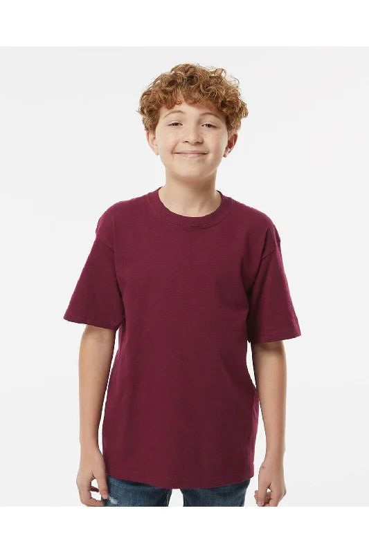 M&O Youth Gold Soft Touch Short Sleeve Crewneck T-Shirt - Maroon